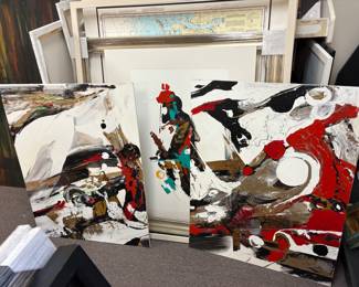 Abstract paintings.