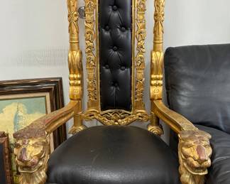 Carved throne chair