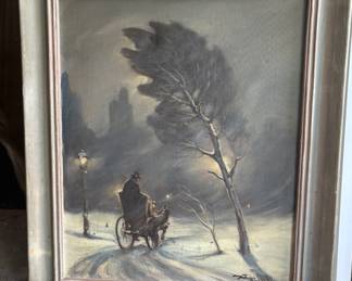 Original painting by Bela de Tirefort of Central Park 