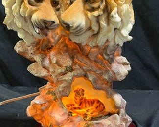  Double Tiger Head Illuminated Night Light