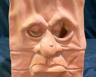 Large Terracotta Pouting Face Bag Haunted Lantern