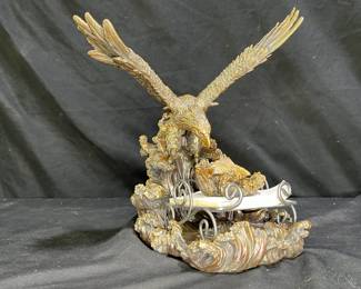 Eagle with Nest on Antlers "Gift of Time" Decor