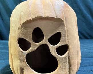 Clemson Terracotta Pumpkin Halloween Luminary