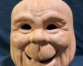 Terracotta Happy Face Pumpkin Halloween Decor