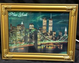 Vtg New York City Skyline Lighted Moving Picture