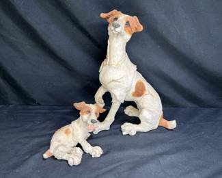 Jack Russel & Whippet / Gray Hound Dog Figurines