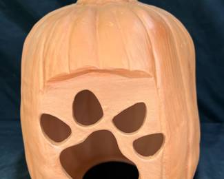 Clemson Terracotta Pumpkin Halloween Luminary