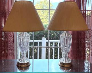 Two Vintage Lead Crystal Lamps