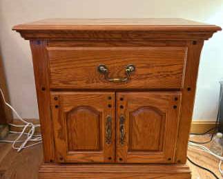 Two Oak Bedside Cabinets