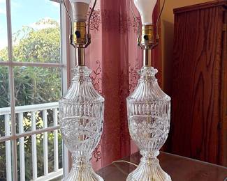 Pair Crystal Table Lamps