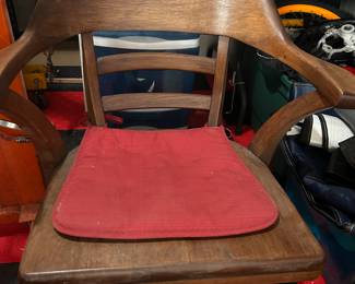 Old wooden bankers chair
