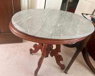 Marble top Victorian table (2)