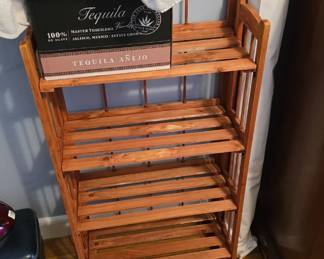 Folding wood shelves