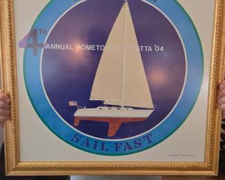 Robert Burnell original watercolor signed and done for 2004 Regatta