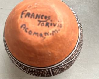 Frances Torivio traditional Acoma Pottery  rare small piece. 
