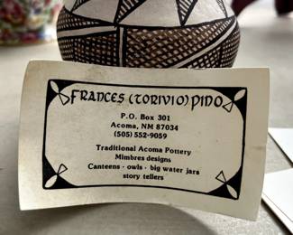 Frances Torivio traditional Acoma Pottery  rare small piece. 