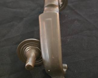 red brass vintage door knocker with strike plate 