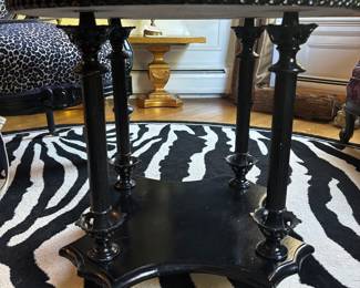  Black painted Marble Table