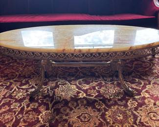Antique  Ormolu Base w/Onyx Top Coffee Table!