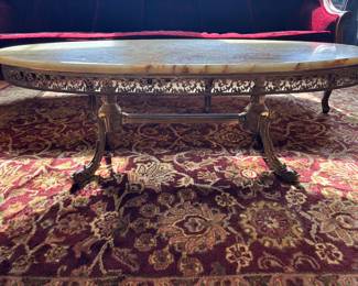 Antique  Ormolu Base w/Onyx Top Coffee Table!