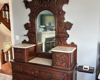 Antique Victorian Renaissance Revival Dresser with Mirror! So Beautiful!