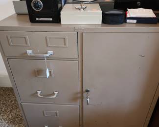 Metal cabinet and lock boxes