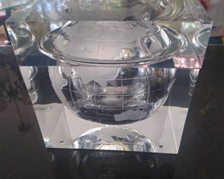 1950s lucite globe ice bucket