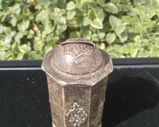 Heavy sterling silver judaica money jar