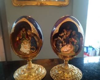 Franklin mint enamel christmas eggs