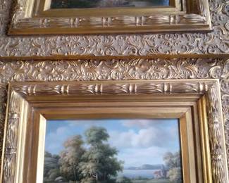 Pair of quality oil on boards in gilded frames