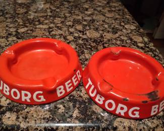 Old tuborg enamel denmark ashtrays
