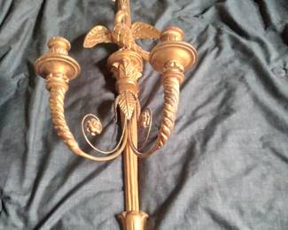 19th century gilded large wall sconce w eagle