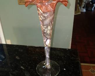 Victorian enamel vase