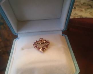 14k daimond and ruby pendant