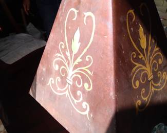 Antique art deco metal lamp shade
