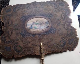 Antique asain heat screen fan