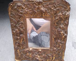 Metal fire gilded victorian mirror