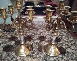 Art nouveau candle abrums