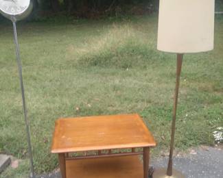 Rare spartus chrome mid century modern floor clock. Lane mcm wood table floor lamp