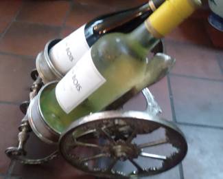 Antique double wine cannon server sheffield plate