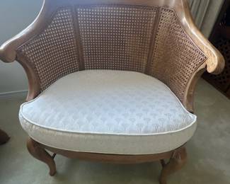 MCM Barrel Back caned chair