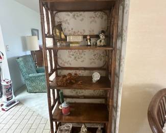 Rattan shelving unit