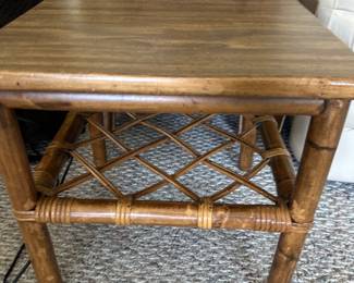Rattan side table