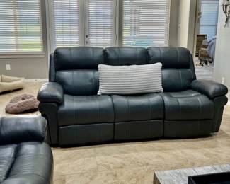 Leather reclining couch