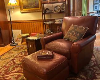 Leather chair Ottoman