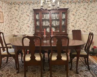 Pennsylvania House Dining Table, Chairs and China Cabinet