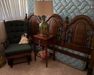 MCM lamp and vintage porcelain doll