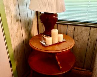 Round maple end table (2)