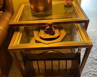 Brass and glass nesting tables