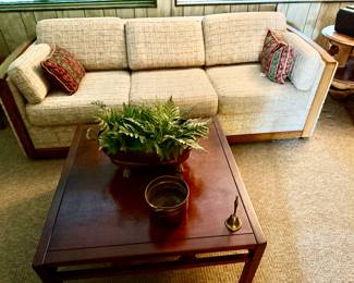 Mid Century sofa with Asian coffee table
